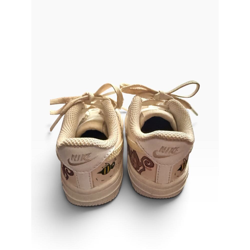 Nike Force 1 LE Baby and Toddler Lace Up Shoes Customized Sneakers Size 7C Cream - Picture 3 of 11